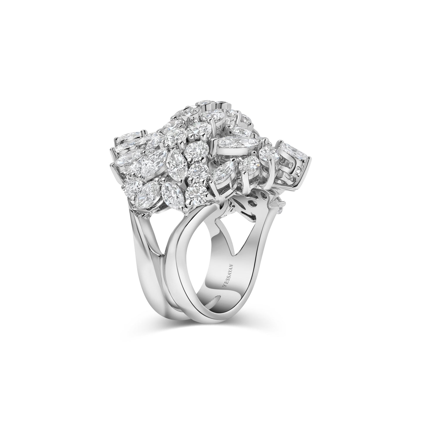 Marquise & Bezel Round Diamonds Cocktail Ring