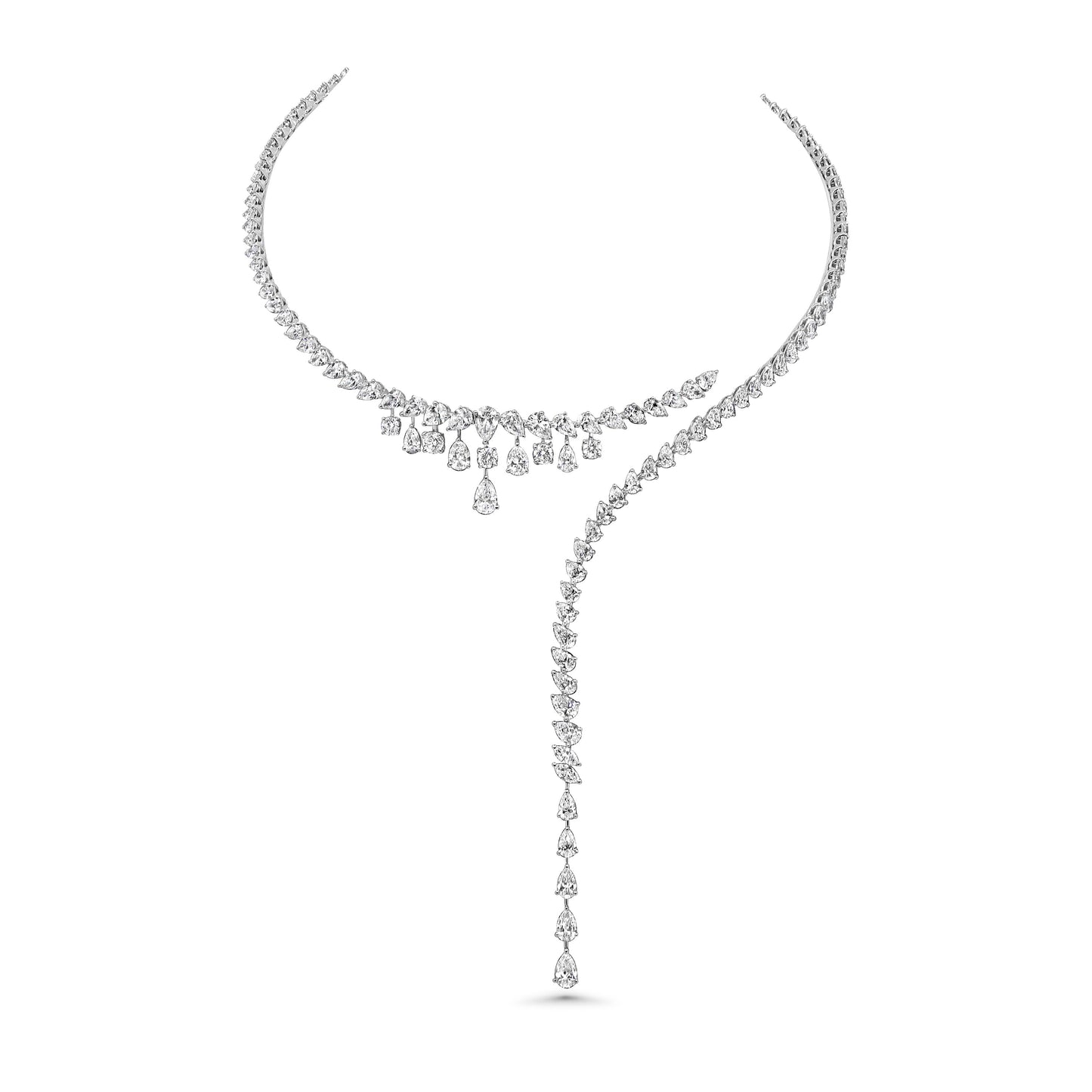 The Diamond Choker Linear Drop Necklace
