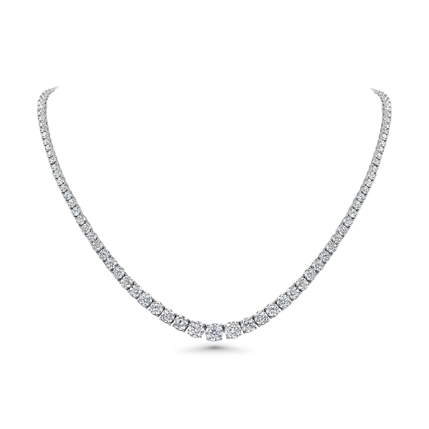 17.58 Carats Riviere Diamond Tennis Necklace