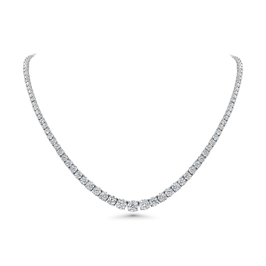 17.58 Carats Riviere Diamond Tennis Necklace