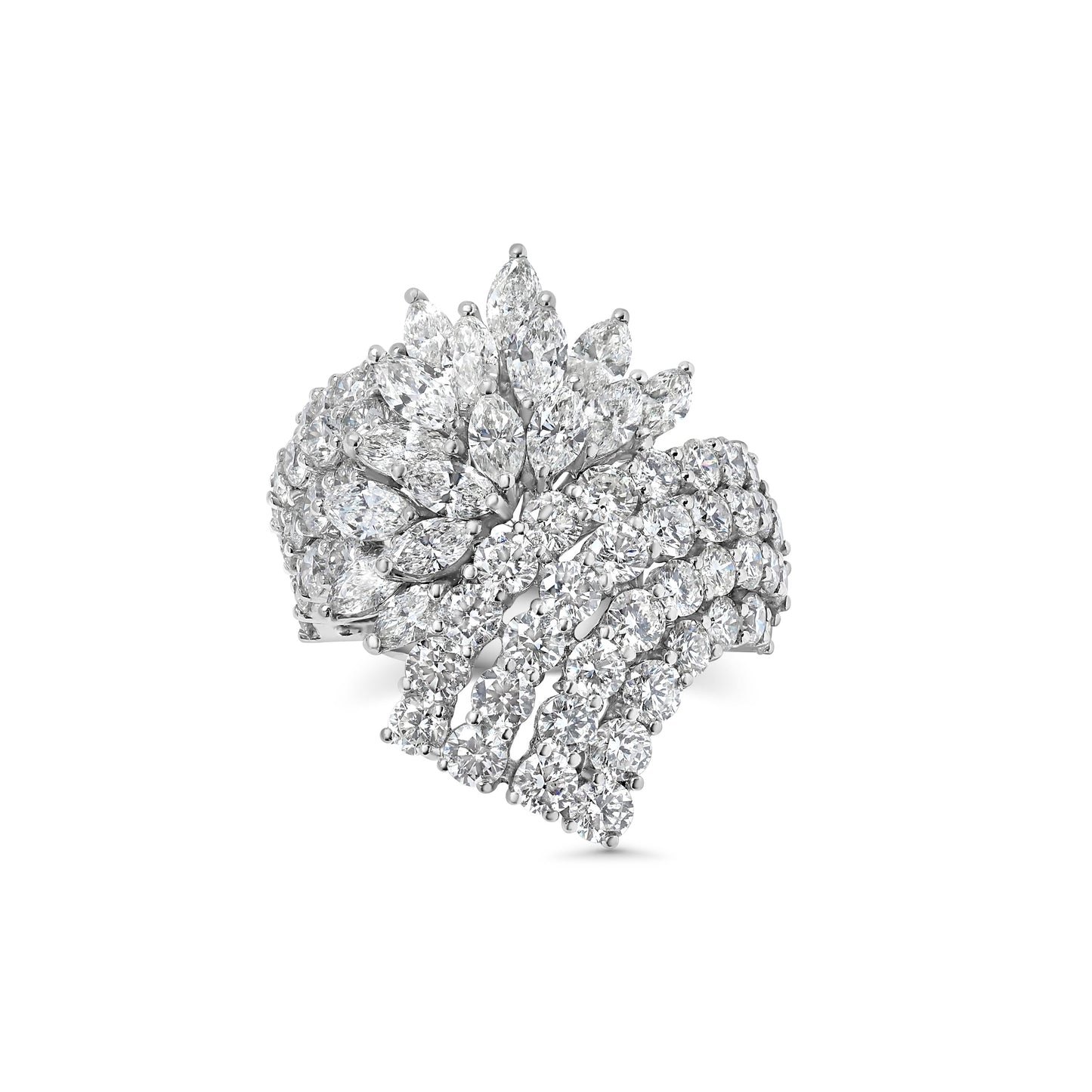 Marquise & Round Wavey Diamond Cocktail Ring