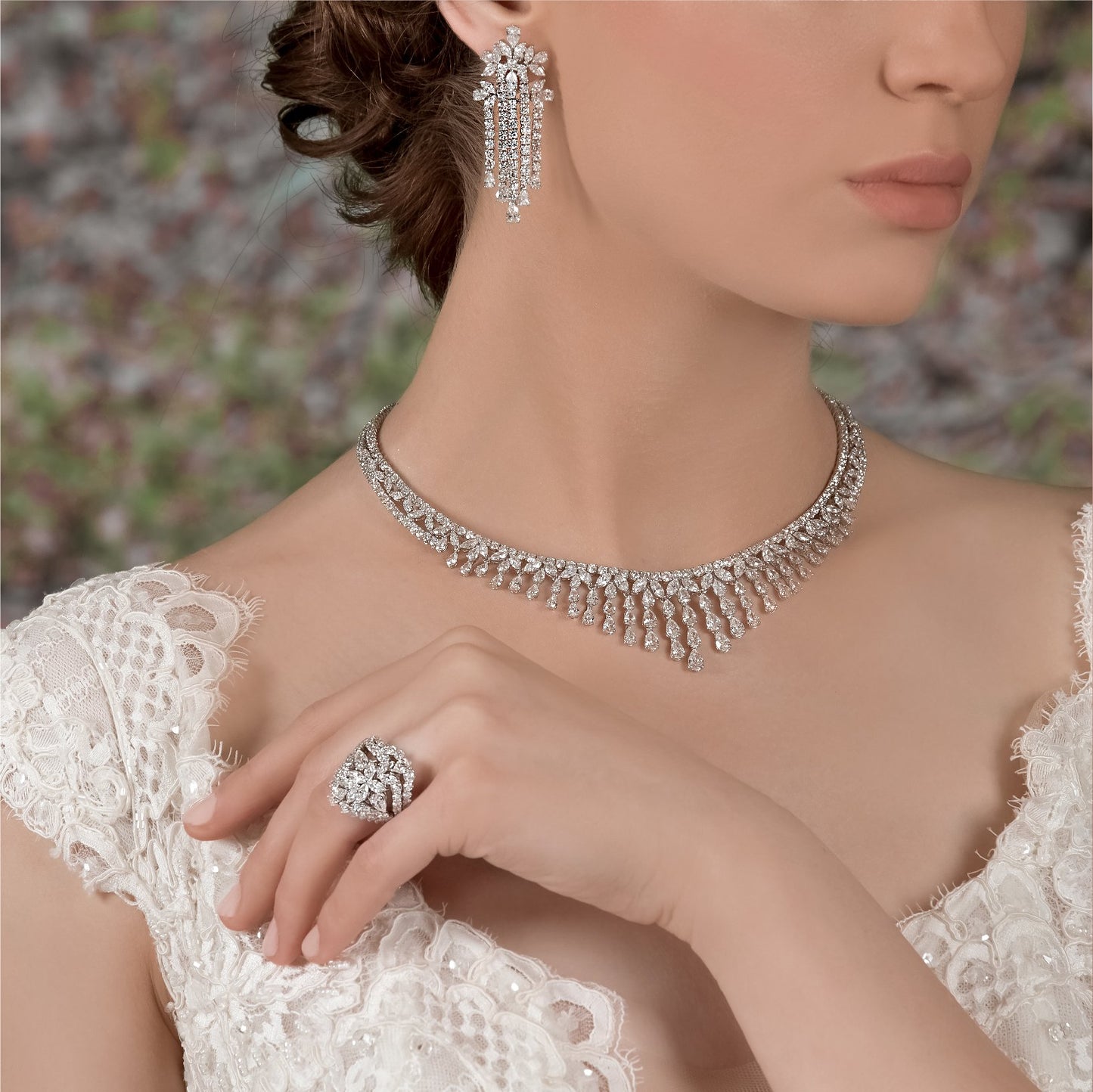 Pear Shaped Diamonds Bridal Set
