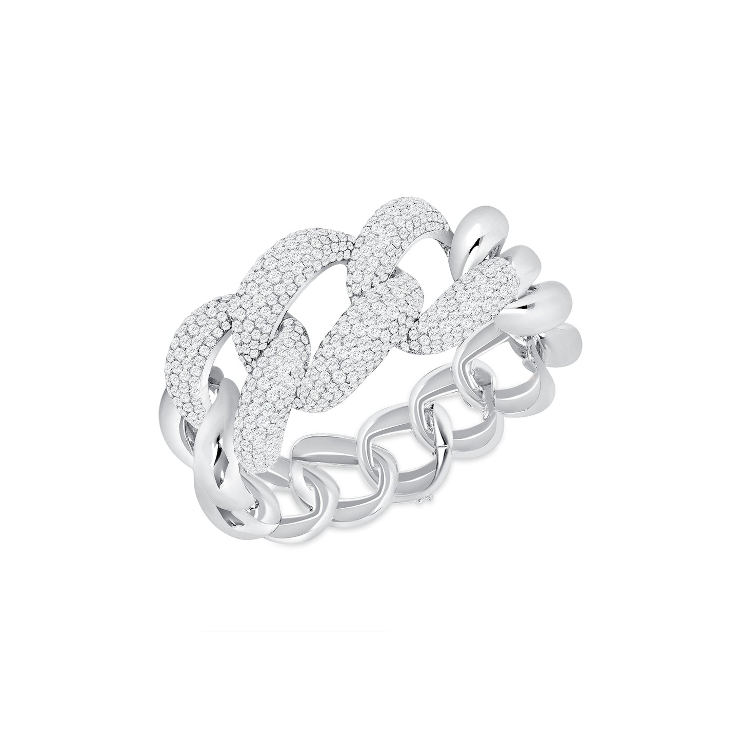 Wide Diamond Cuban Link Bracelet