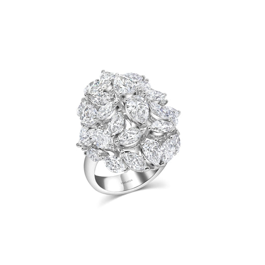 Mixed Cut Diamond Cocktail Ring