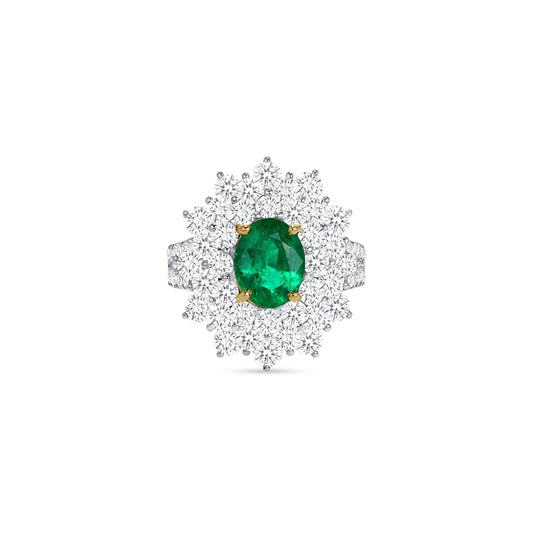 Classic Diamond & Emerald Statement Ring