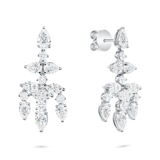 Mix-Cut Diamond Chandelier Earrings