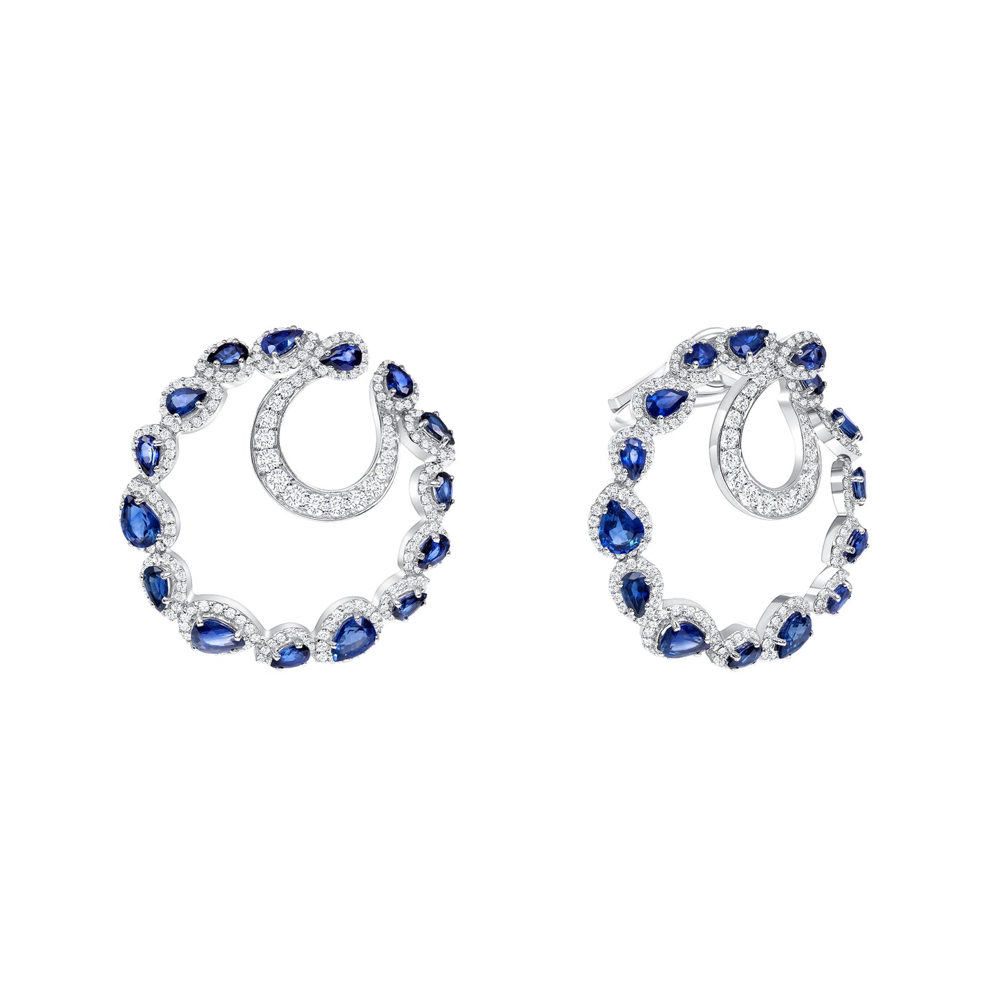 Sapphire & Diamond Duo Hoop Earrings