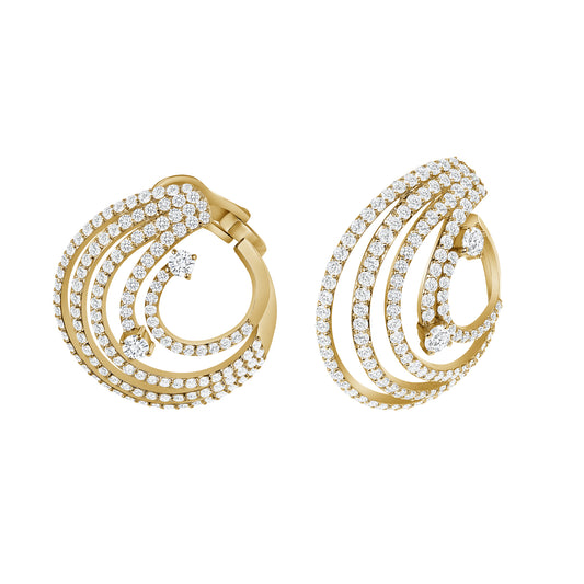 Diamond Swirl Hoop Earrings