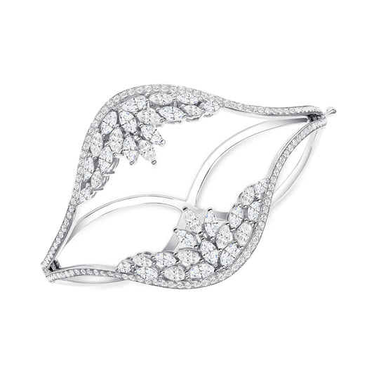 Diamond Wide Bangle Bracelet