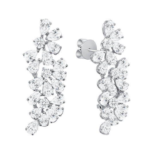 Floral Diamond Crawler Earrings