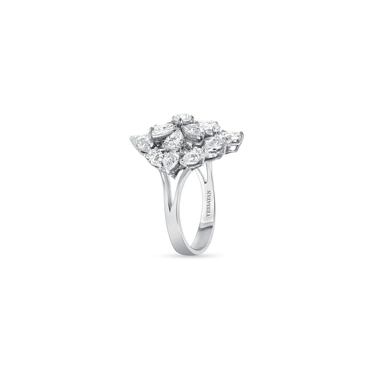 The Retro Pear Diamond Cocktail Ring