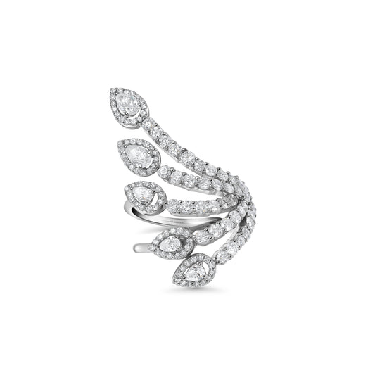 Multilayer Diamond Cocktail Ring