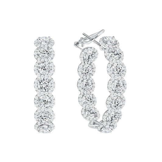 Inside-Out Diamond Oval Hoop Earrings