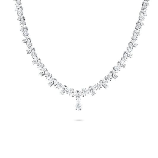 Classic Pear & Marquise Diamond Statement Necklace