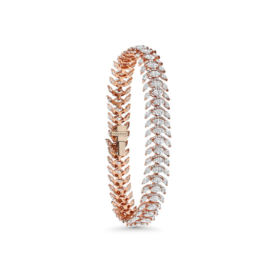 Diamond Feather Link Bracelet