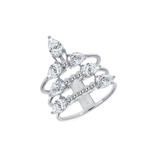 Pears & Arrows Diamond Ring