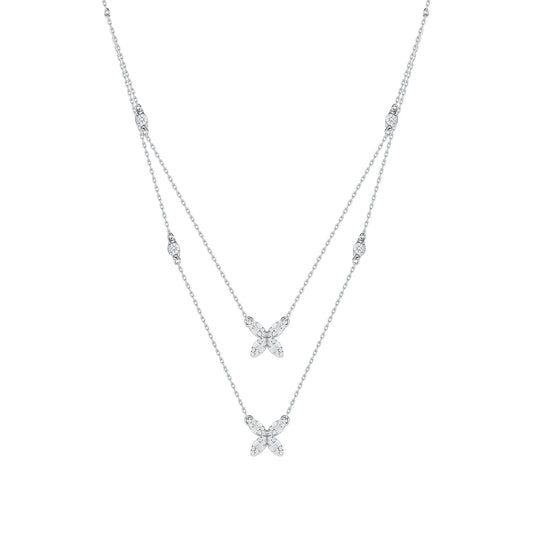 Clover Layer Diamond Necklace