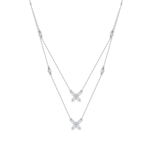 Clover Layer Diamond Necklace