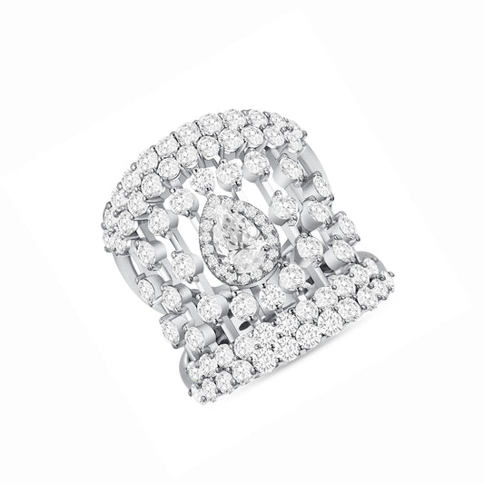 Diamond Linear Cocktail Ring