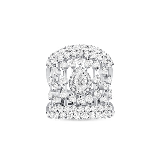 Diamond Linear Cocktail Ring