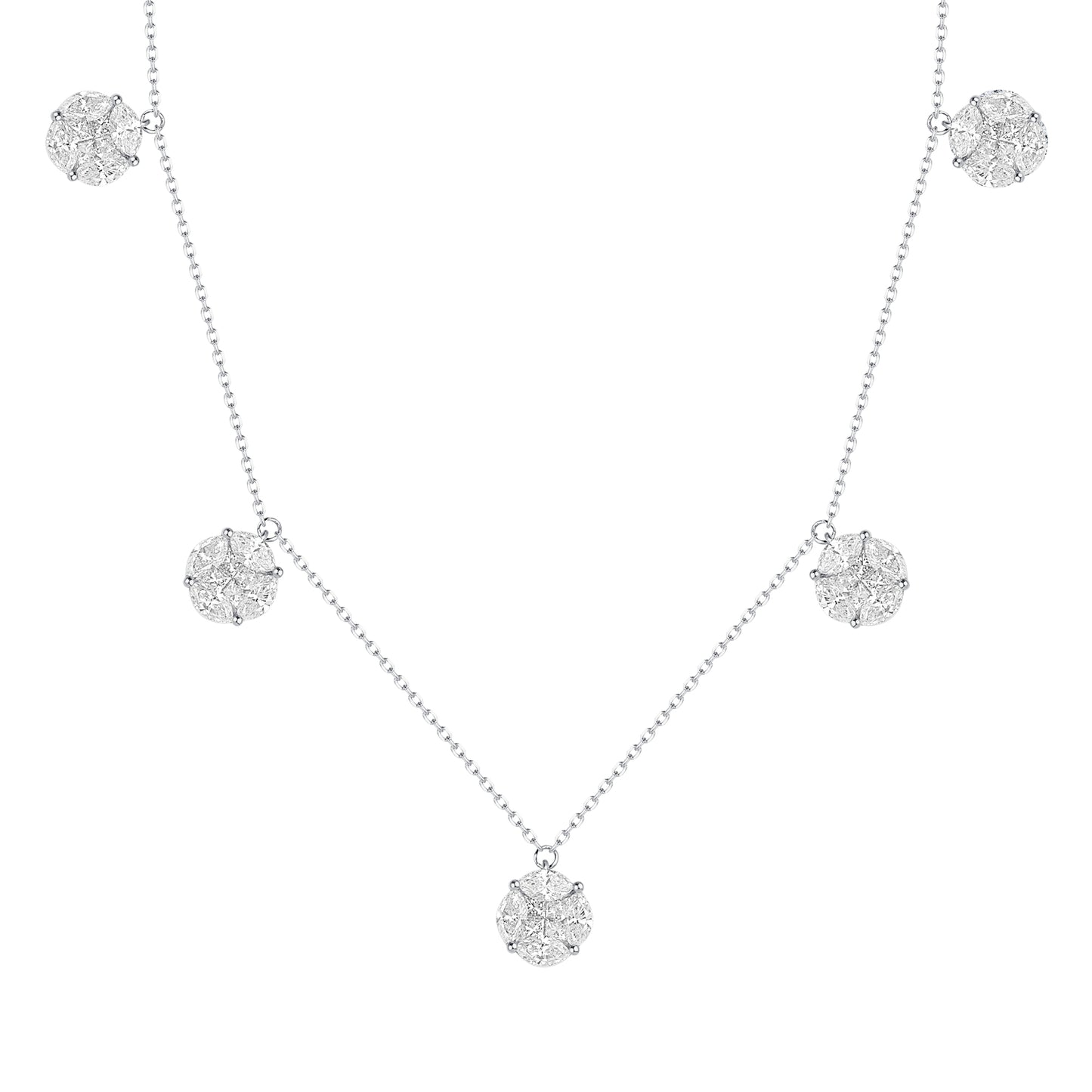 Illusion Diamond Charm Necklace