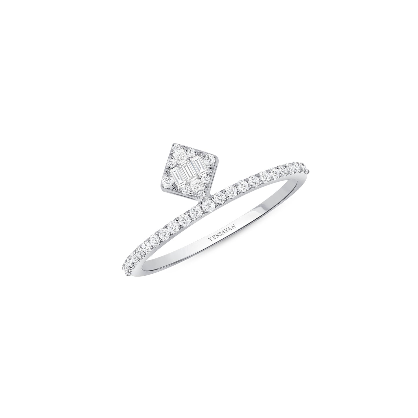 Thin Diamond Band with Ornament