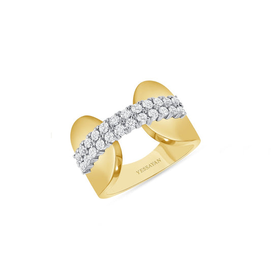 Wide Band Diamond Ring