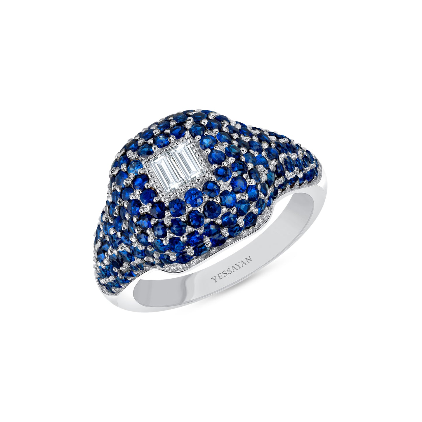 Sapphire & Diamond Signet Ring