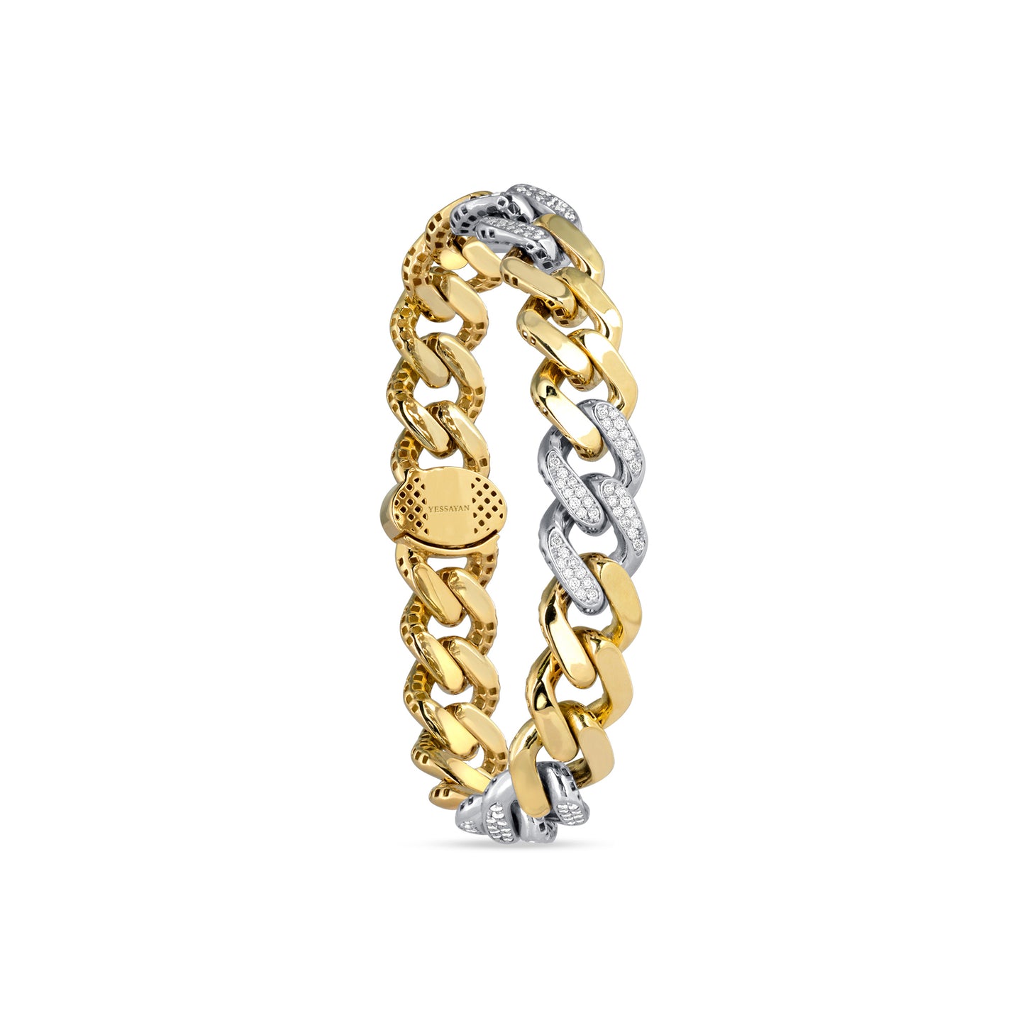 Diamond Two-Tone Cuban Link Bracelet | jewellery store | diamond bracelet