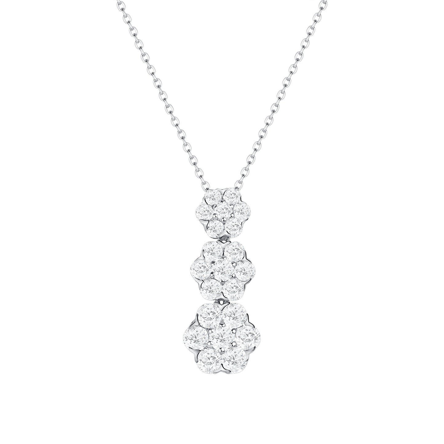 Floral Drop Diamond Necklace