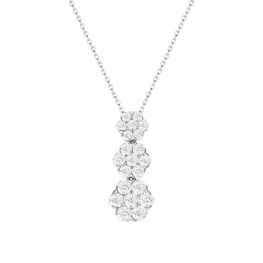 Floral Drop Diamond Necklace