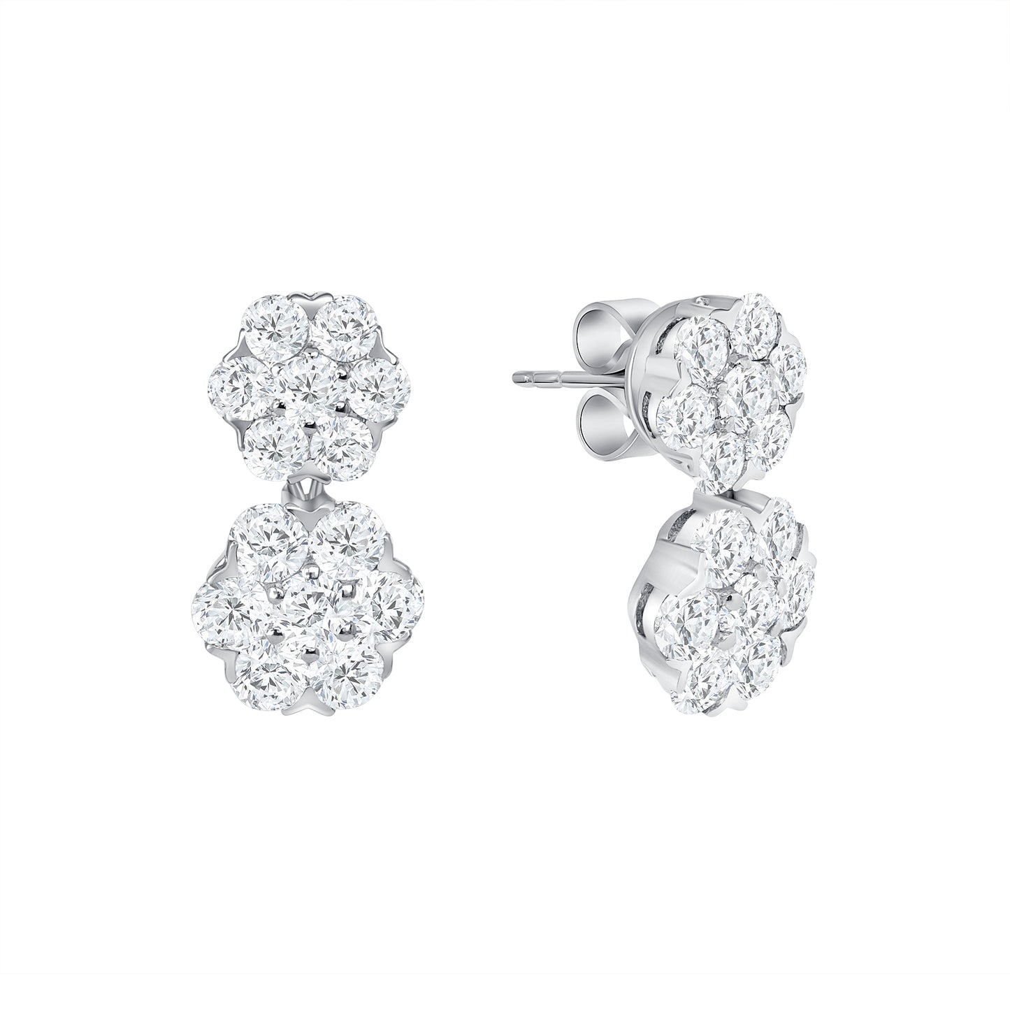 Floral Diamond Drop Earrings | Diamond Jewelers