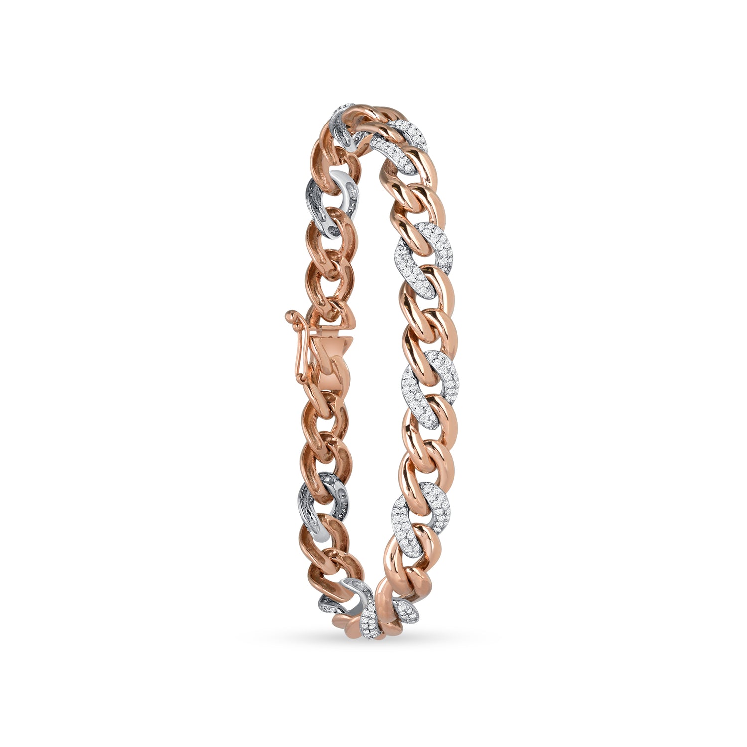 Diamond Two-Tone 2 to 1 Cuban Link Bracelet | best jewellery stores | diamond bracelet