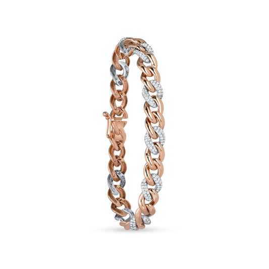 Diamond Two-Tone 2 to 1 Cuban Link Bracelet | best jewellery stores | diamond bracelet