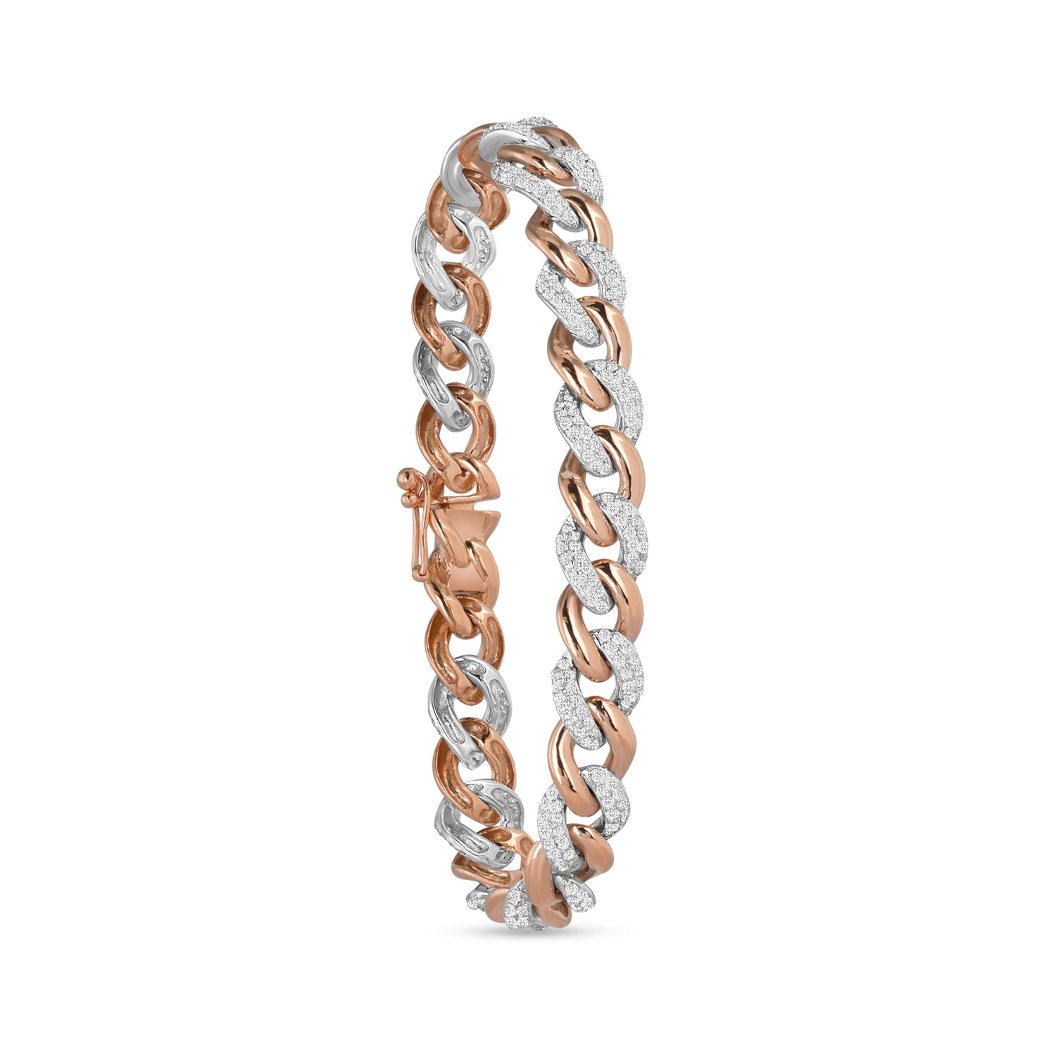 Diamond Two-Tone 1 to 1 Cuban Link Bracelet | jewelry online store | diamond bracelet