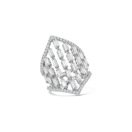 Multirow Diamond Cocktail Ring