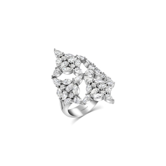 Diamond Spiral Statement Ring
