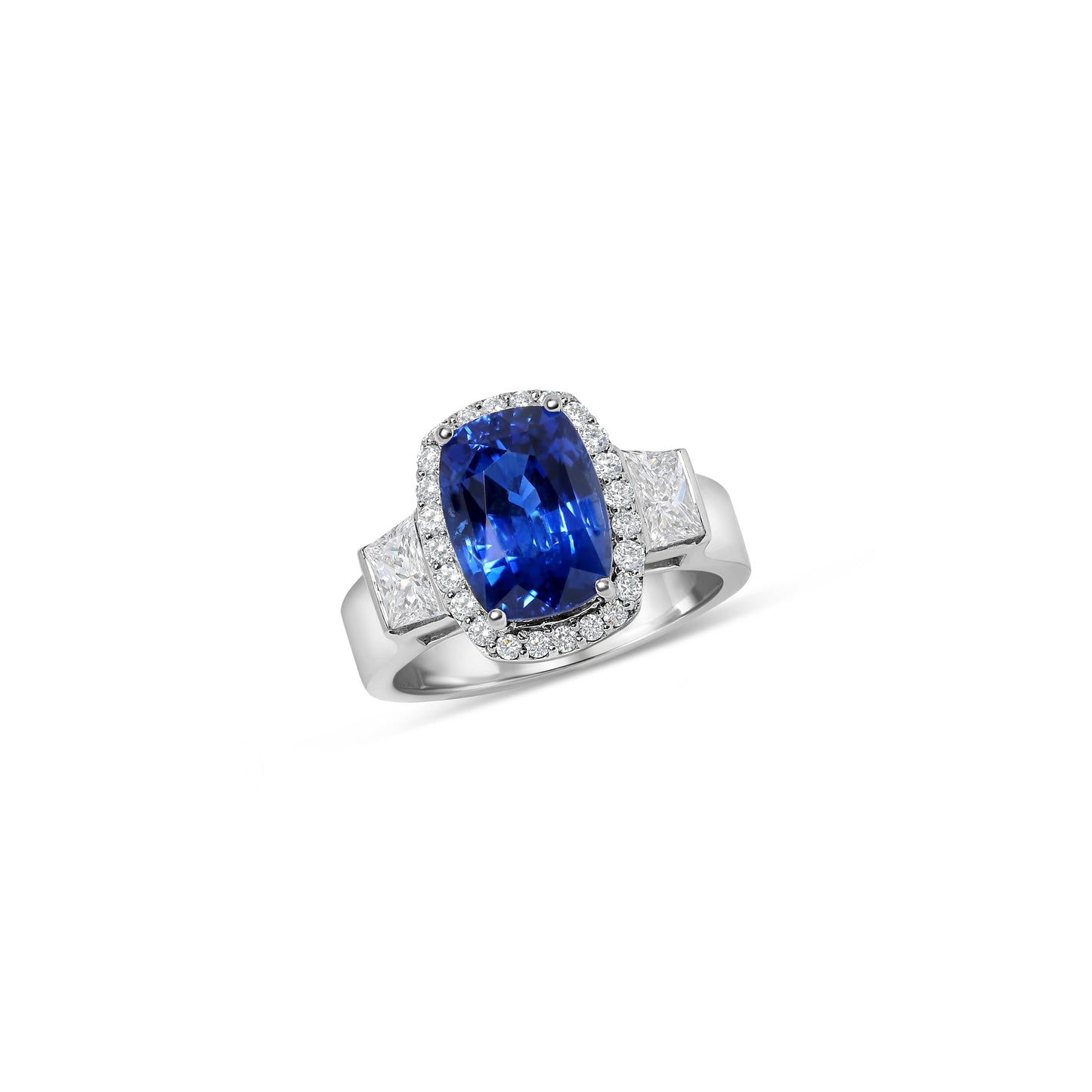 Diamond & Sapphire Solitaire Ring