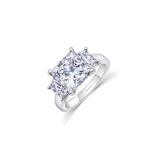 Almasaty Certified Princess Cut Solitaire Diamond Ring