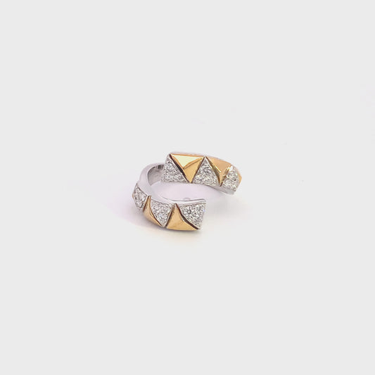 Okre by Yessayan - Pyramid Yellow & White Gold Diamond Ring