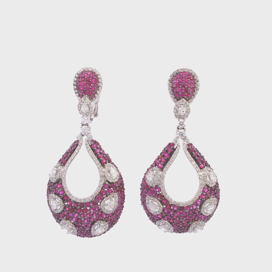 Ruby & Diamond Statement Drop Earring