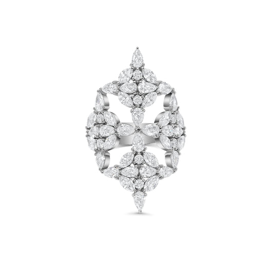 Diamond Spiral Statement Ring