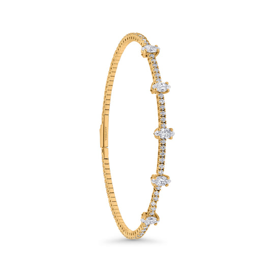 Almasaty Marquise & Round Diamond Link Bracelet