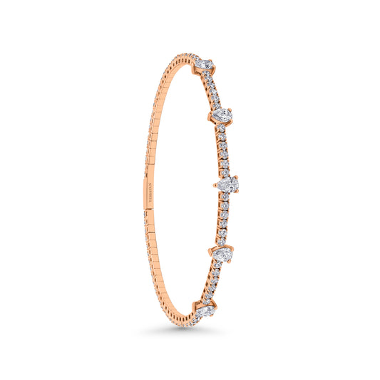 Almasaty Pear & Round Diamond Link Bracelet