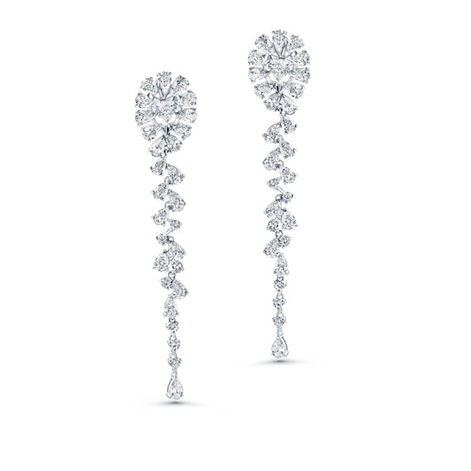 Diamond Drop Statement Earrings