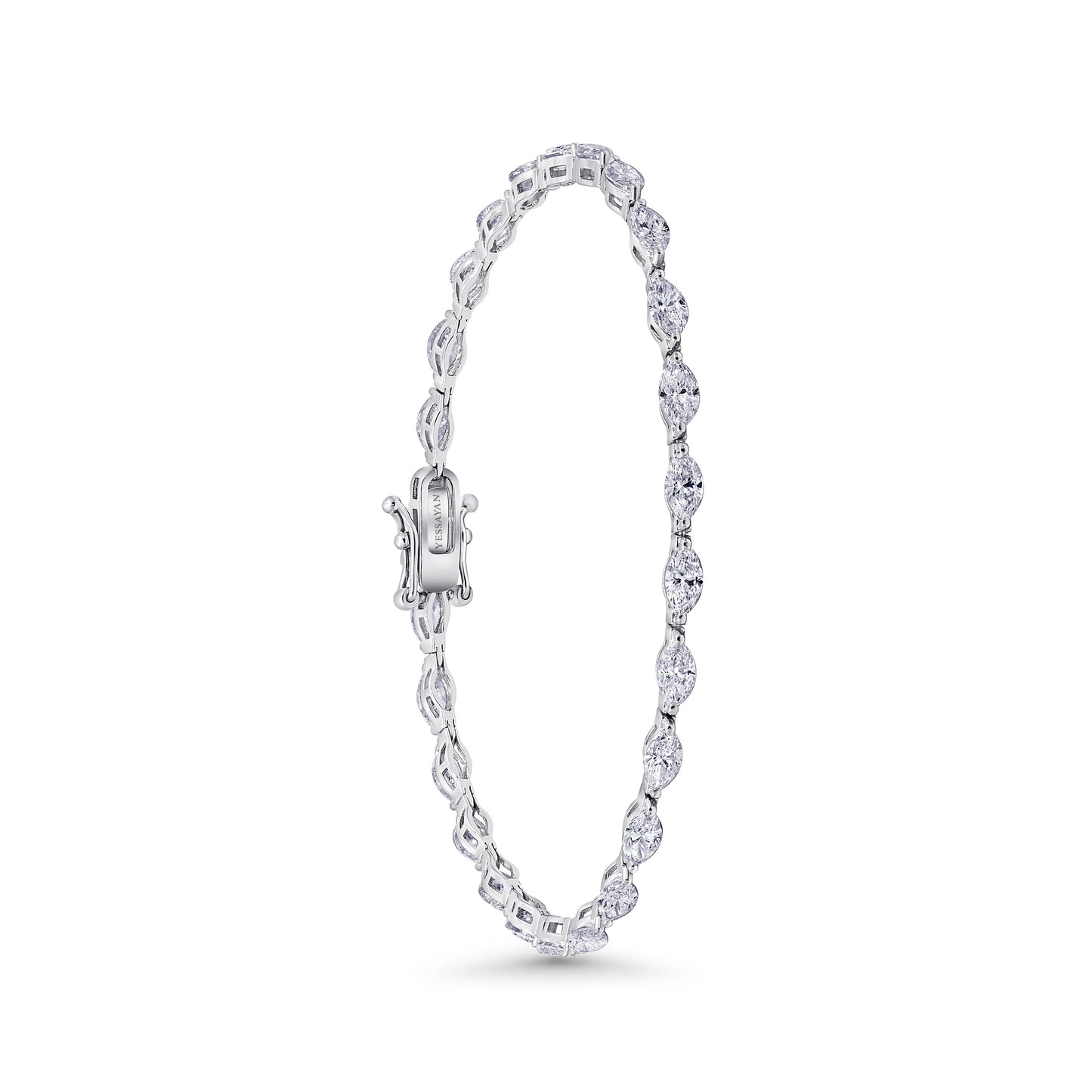 Almasaty Two-Prong Marquise Diamond Tennis Bracelet