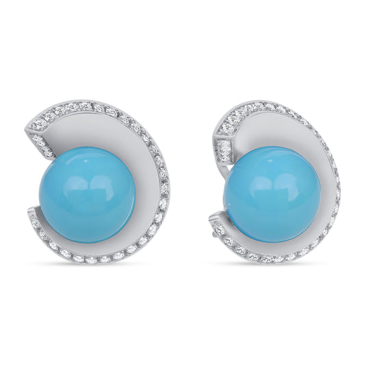 Turquoise & Diamond Earrings