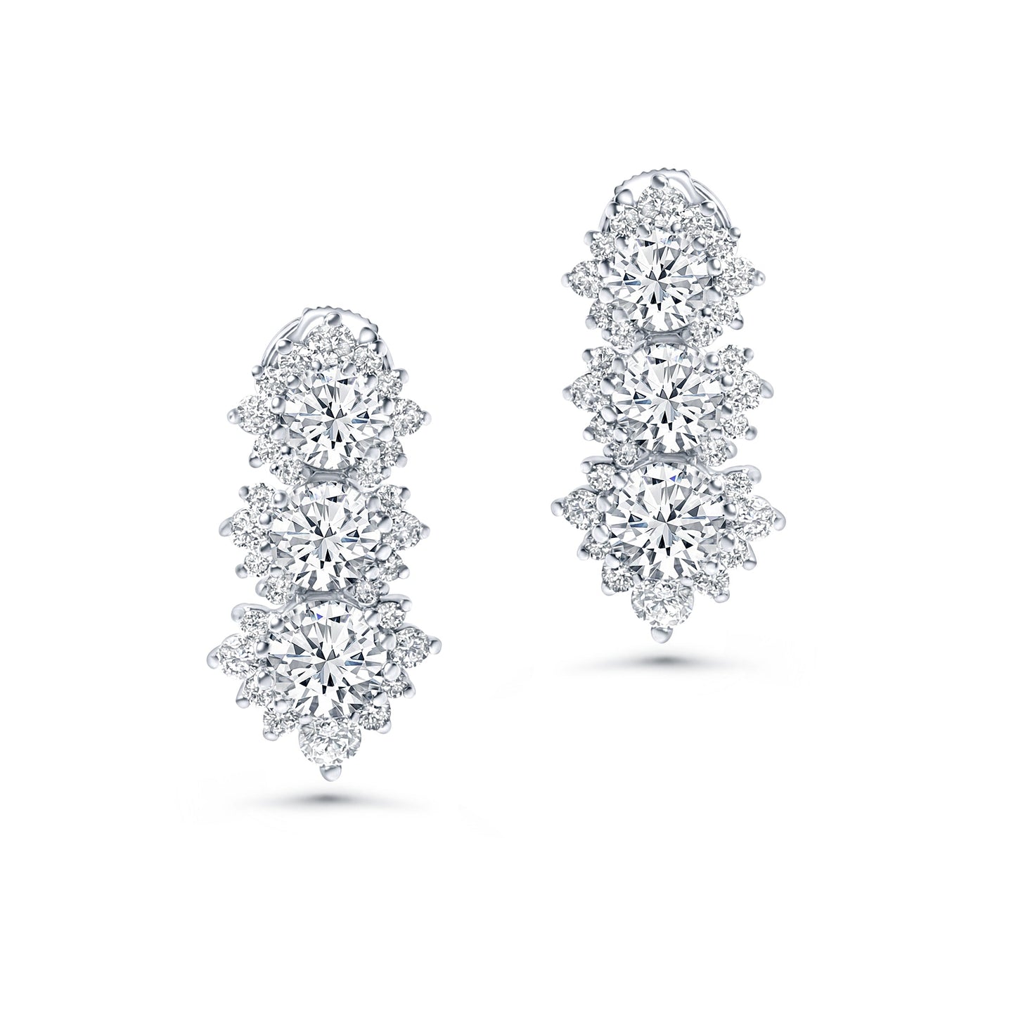 Solitaire Diamond Drop Statement Earrings