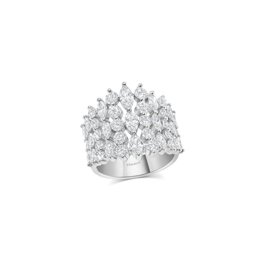 Pears & Rounds Diamond Ring