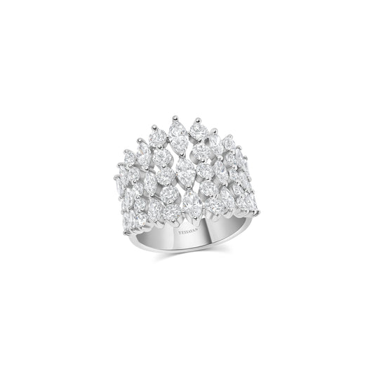 Pears & Rounds Diamond Ring